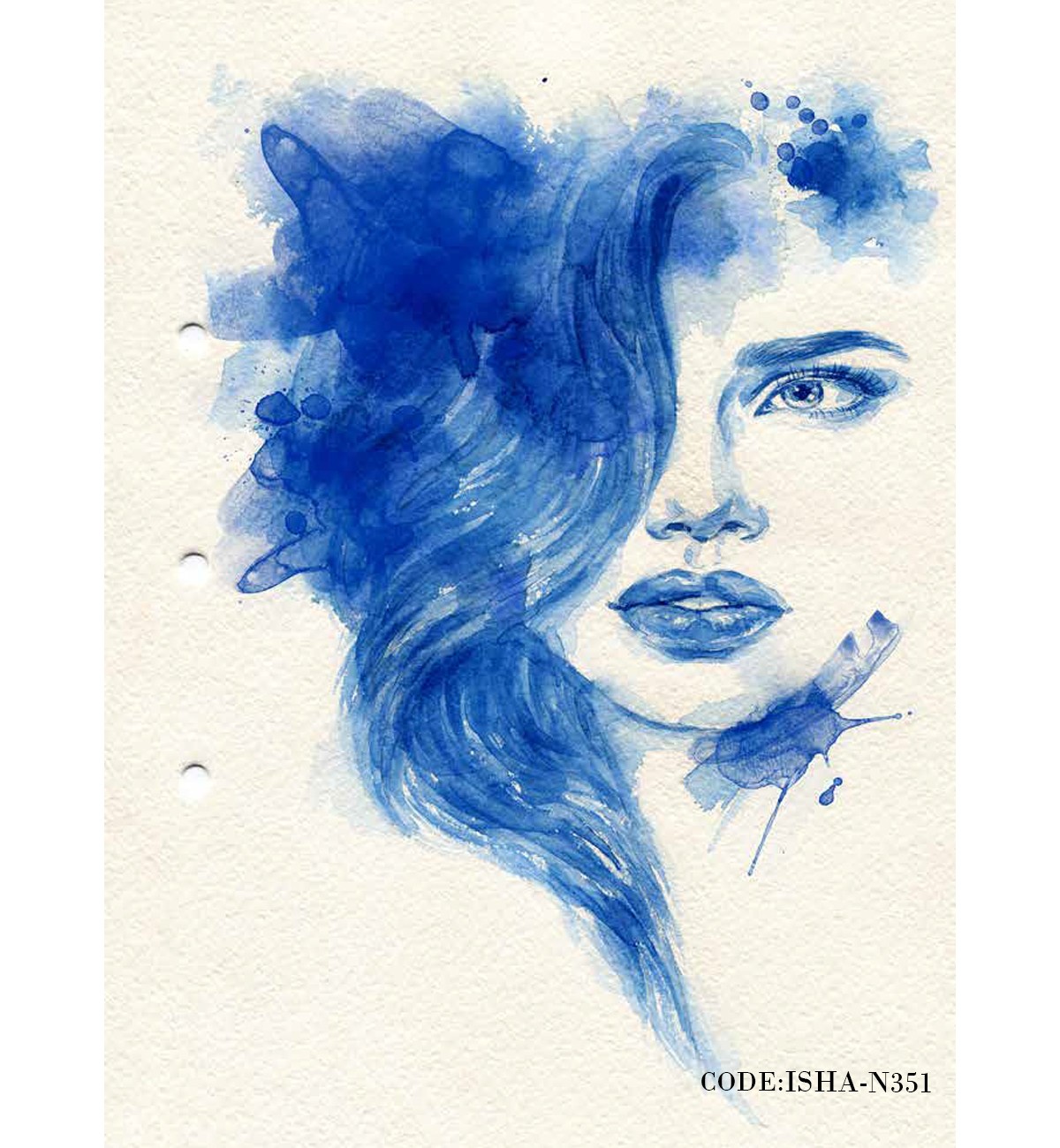 پوستر دیواری کاغذی آرایشگاه مدل چهره آبی