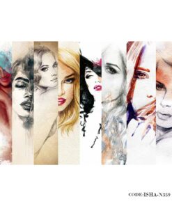 پوستر دیواری کاغذی آرایشگاه مدل نقاشی چهره