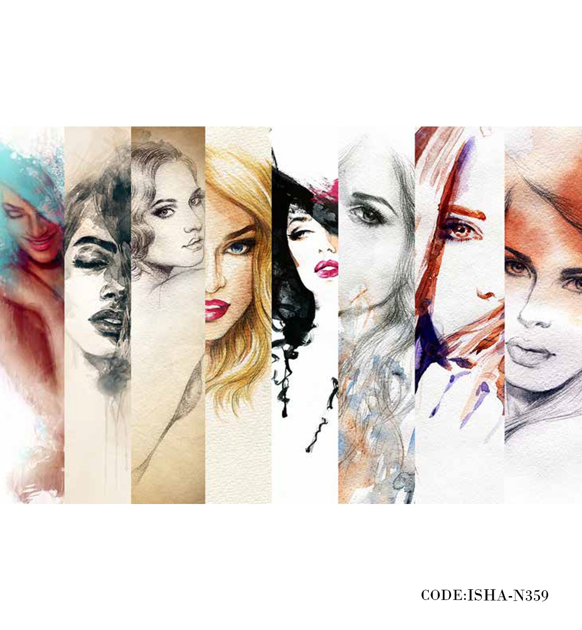 پوستر دیواری کاغذی آرایشگاه مدل نقاشی چهره