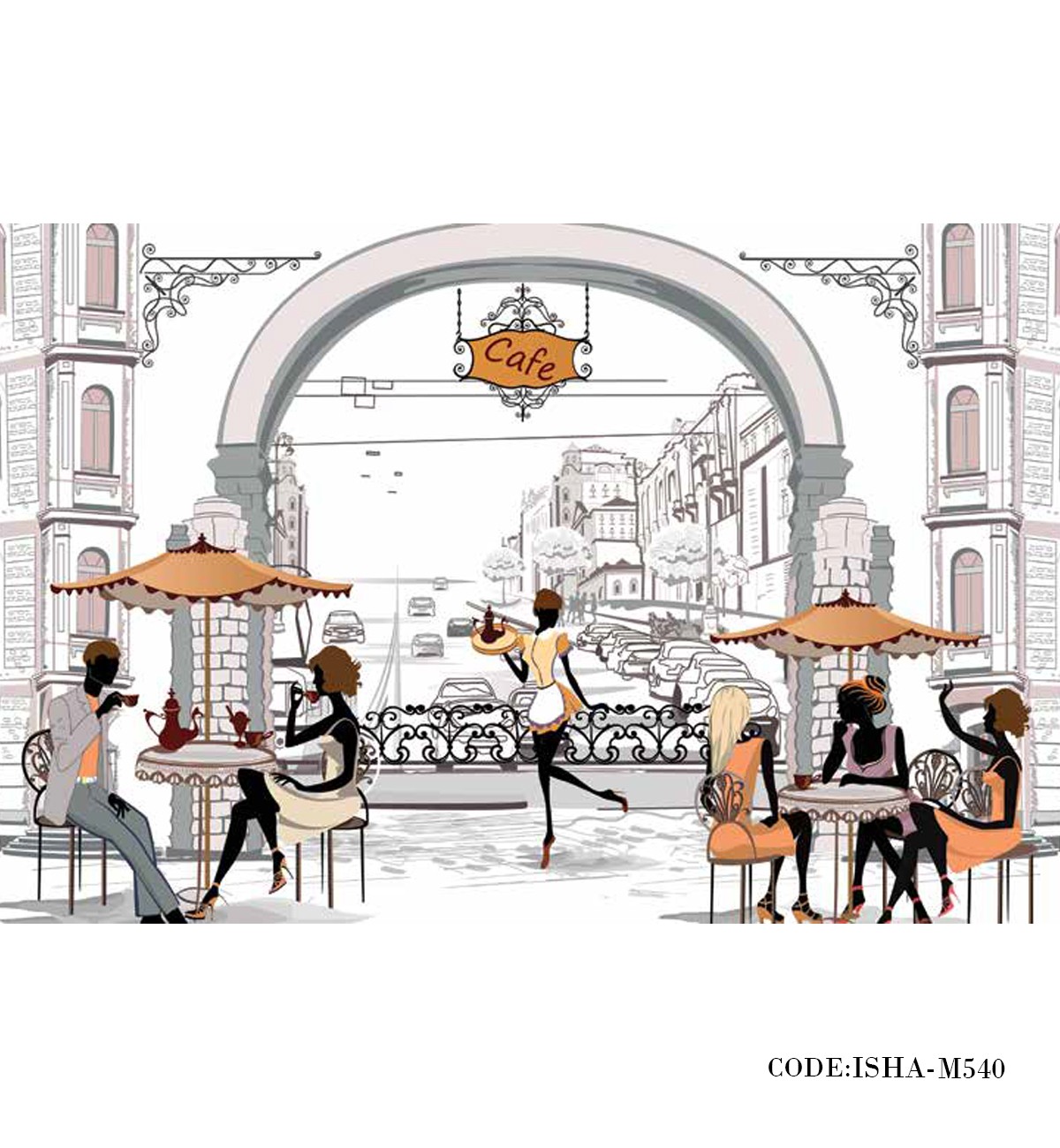 پوستر کاغذی دیواری مخصوص کافی شاپ مدل ضیافت