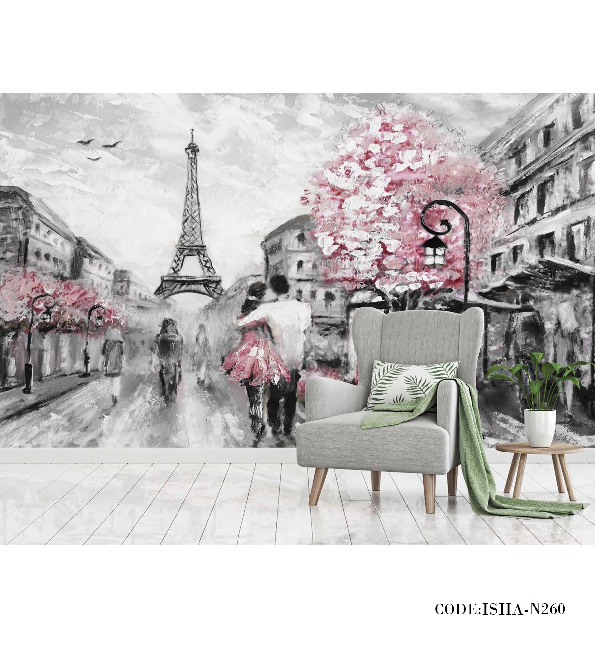 پوستر دیواری کاغذی مدل LOVE IN PARIS