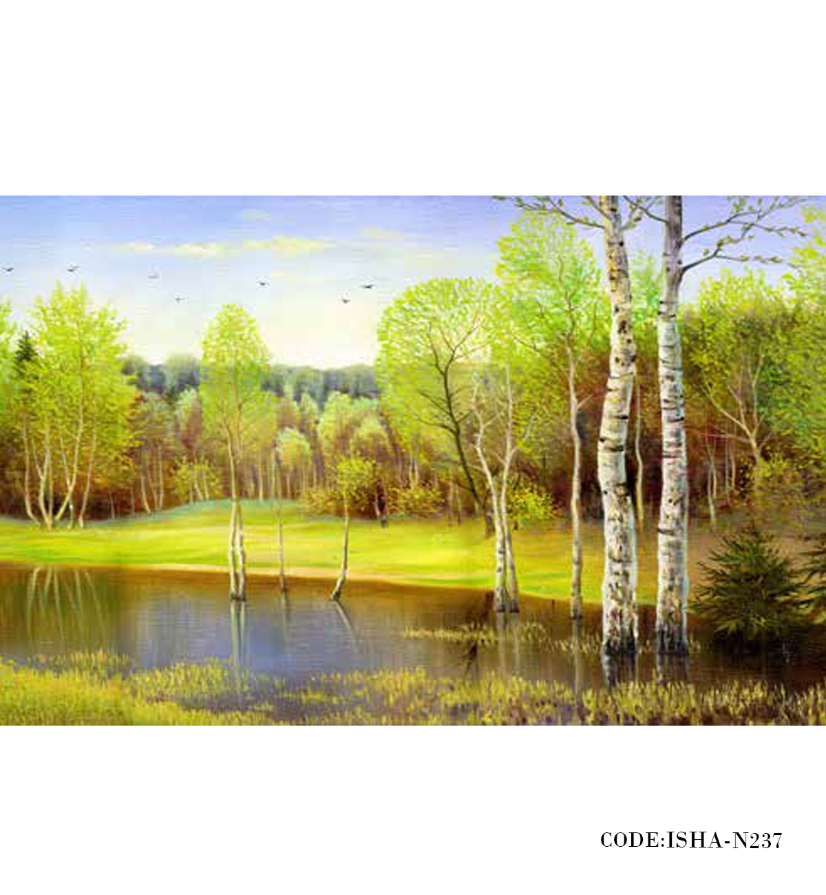 پوستر دیواری منظره کاغذی مدل برکه