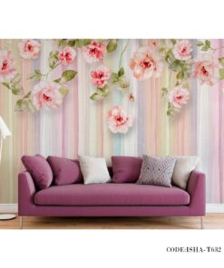 پوستر دیواری پارچه ای مدل گلدار