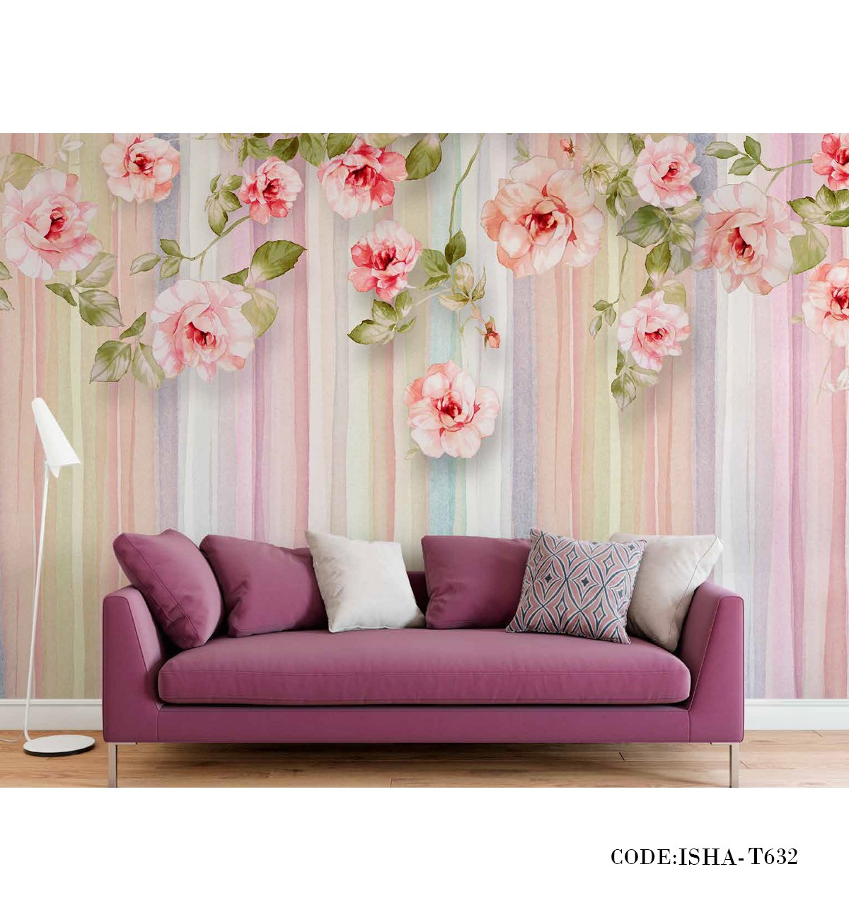 پوستر دیواری پارچه ای مدل گلدار