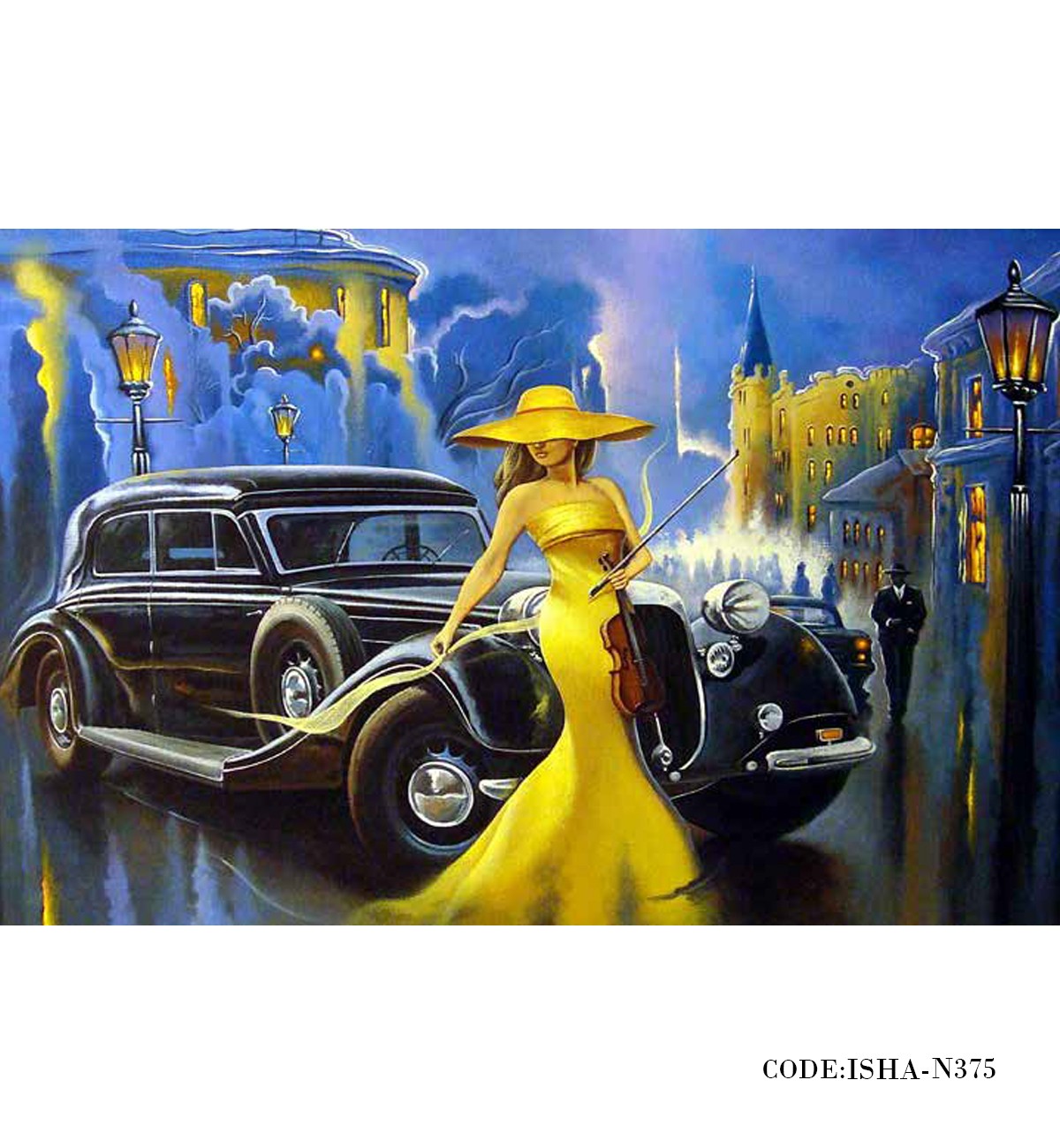 پوستر نقاشی دیواری پارچه ای مدل ویالون