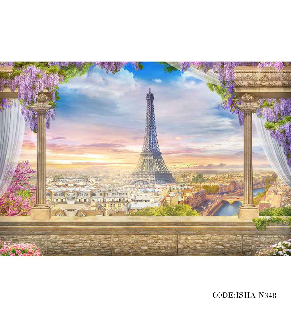 پوستر دیواری پارچه ای اتاق خواب مدل برج ایفل