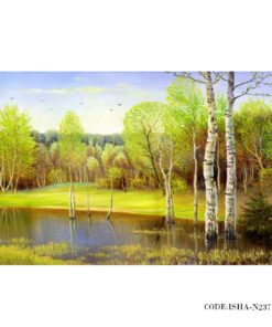 پوستر دیواری منظره پارچه ای مدل برکه