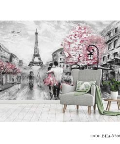 پوستر دیواری پارچه ای مدل LOVE IN PARIS