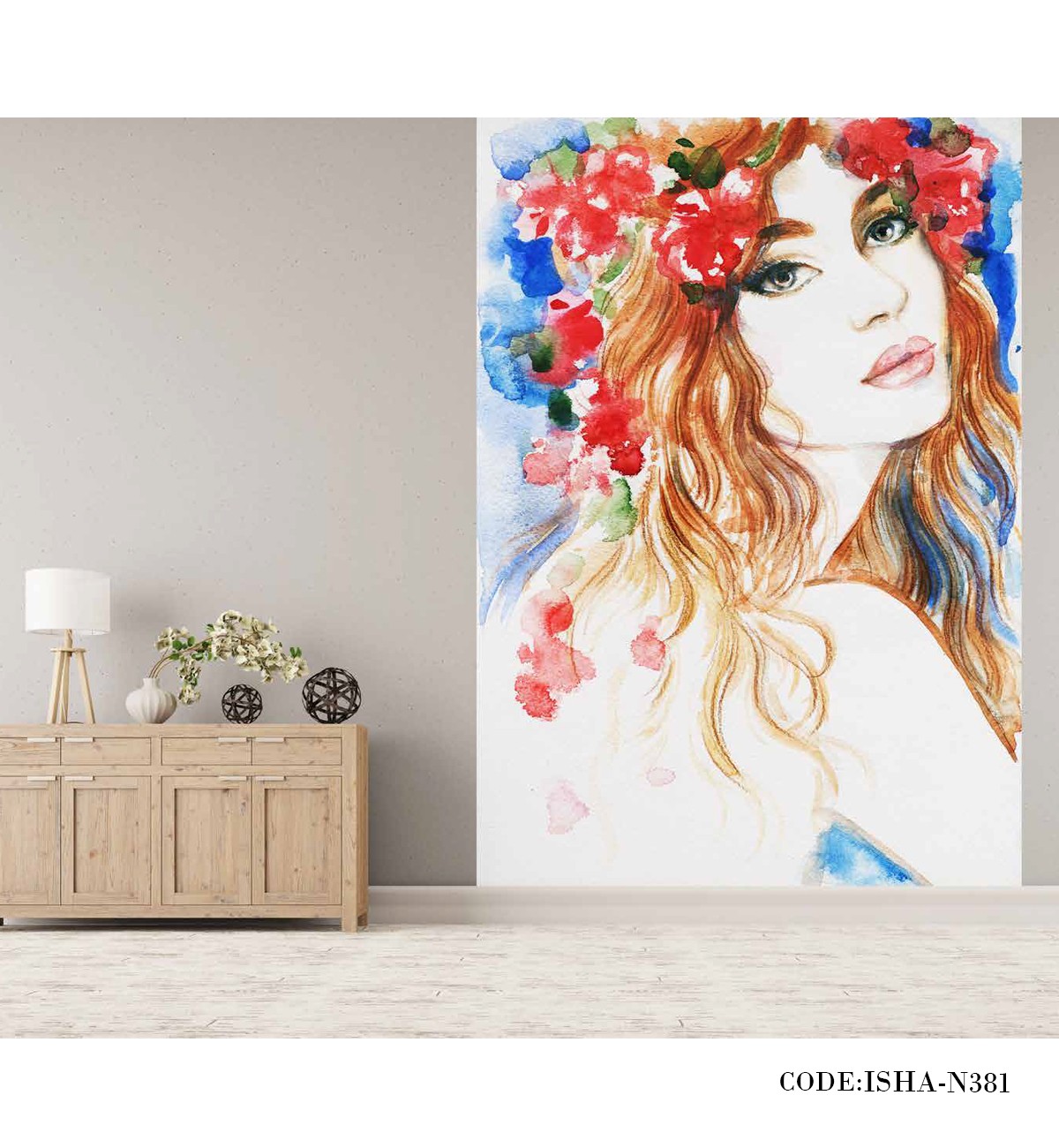 پوستر پارچه ای آرایشگاه دیواری مدل تاج گل