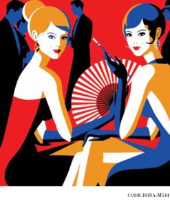 پوستر پارچه ای مشکی قرمز آرایشگاه مدل میهمانی