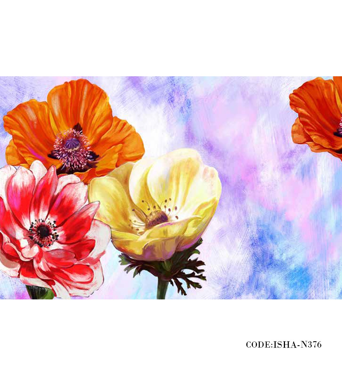 پوستر دیواری پارچه ای گل طرح ثمین