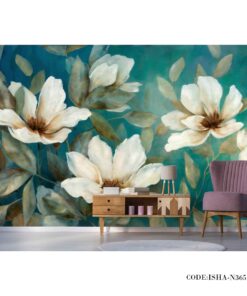 پوستر دیواری پارچه ای گل طرح گل سفید