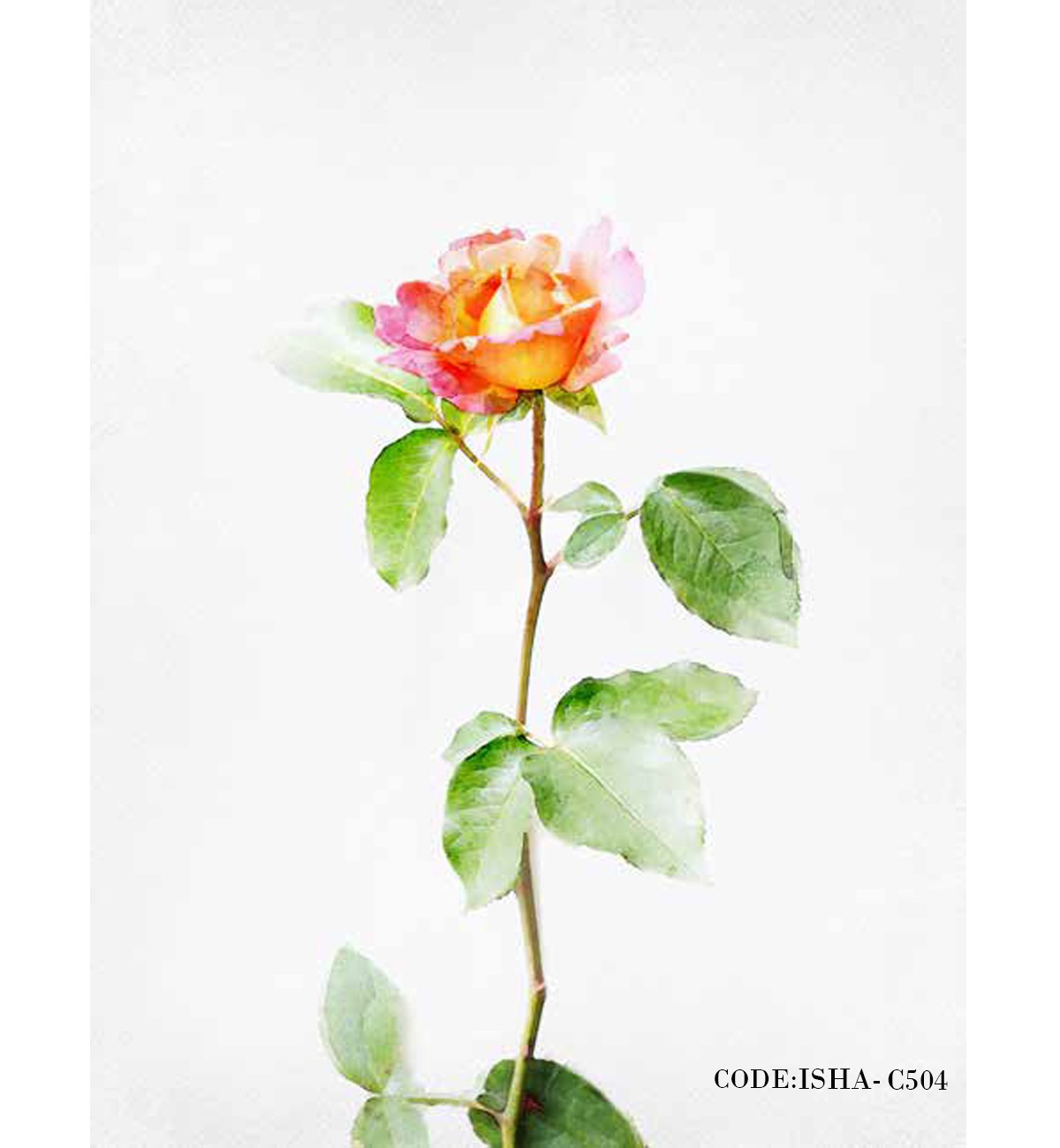 پوستر گل دیواری پارچه ای طرح تک شاخه