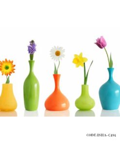 پوستر پارچه ای گل طرح گلدان رنگی