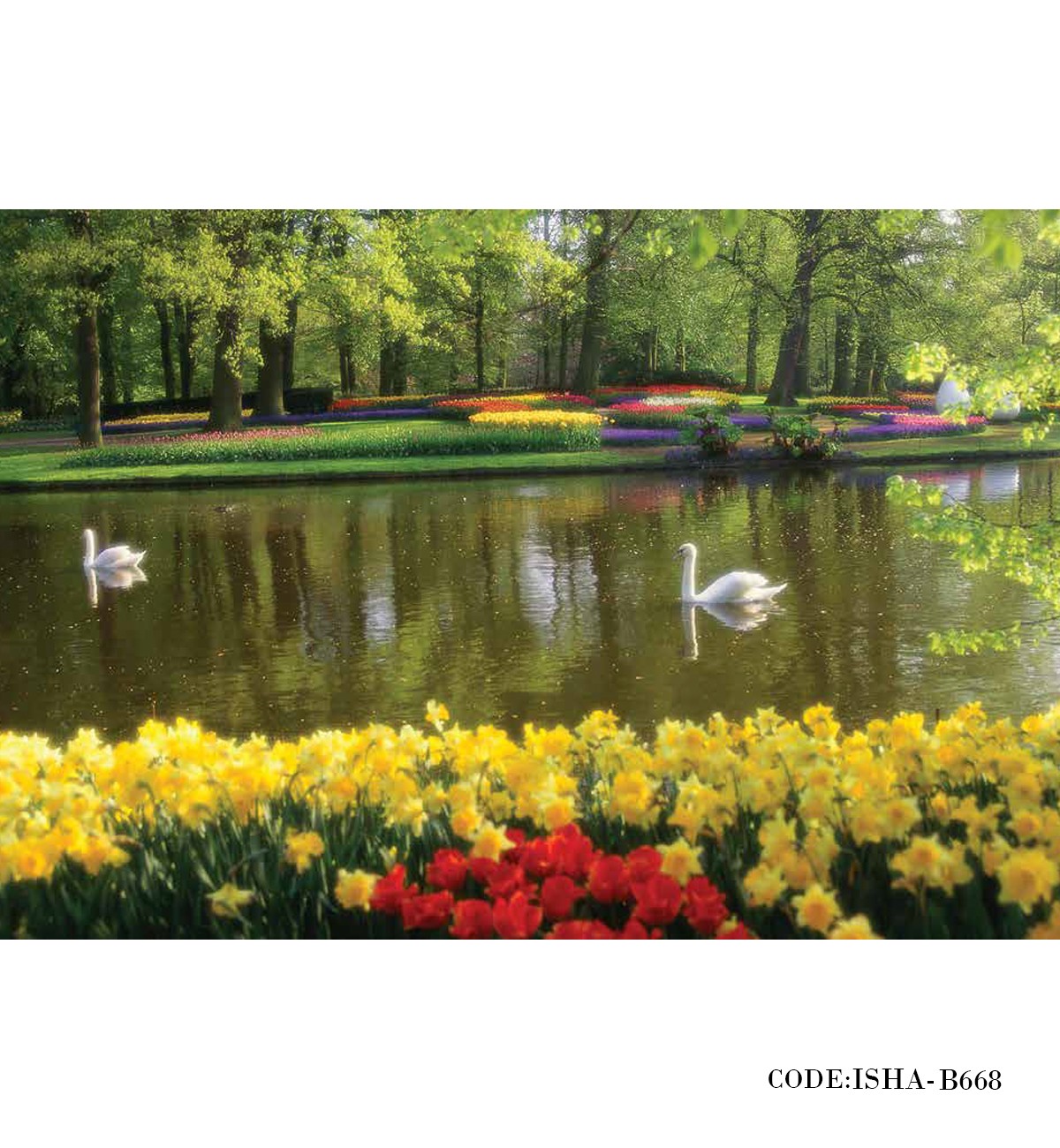 پوستر پارچه ای مناظر طرح قو