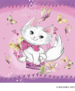 پوستر پارچه ای دخترانه مدل گربه