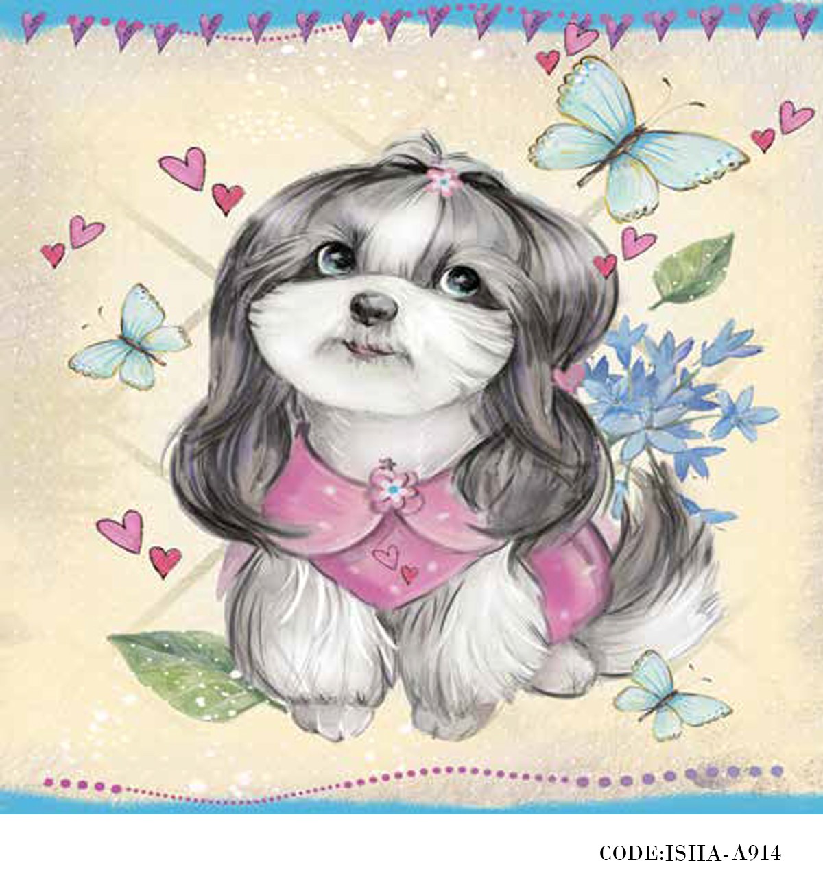 پوستر پارچه ای دخترانه مدل سگ