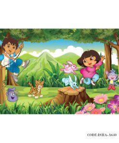 پوستر پارچه ای کودکانه مدل دورا و دیه گو