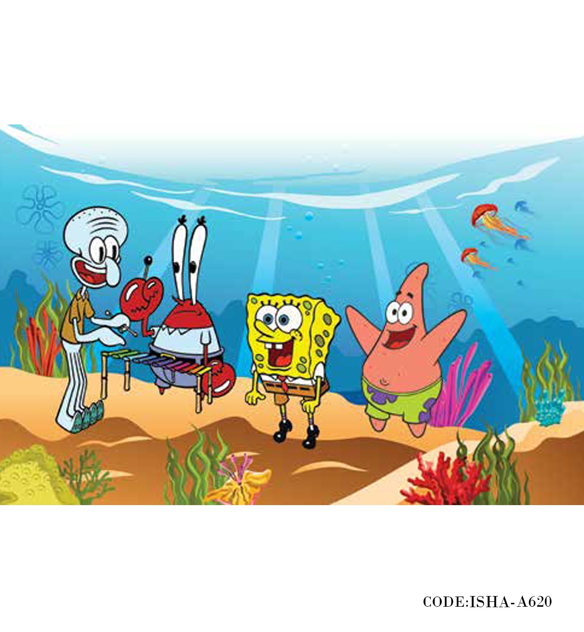 پوستر پارچه ای کودکانه مدل باب اسفنجی