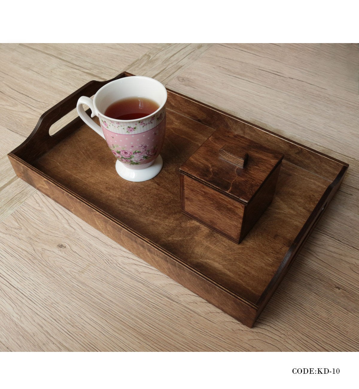 سینی چوبی سه عددی مدل بنفشه