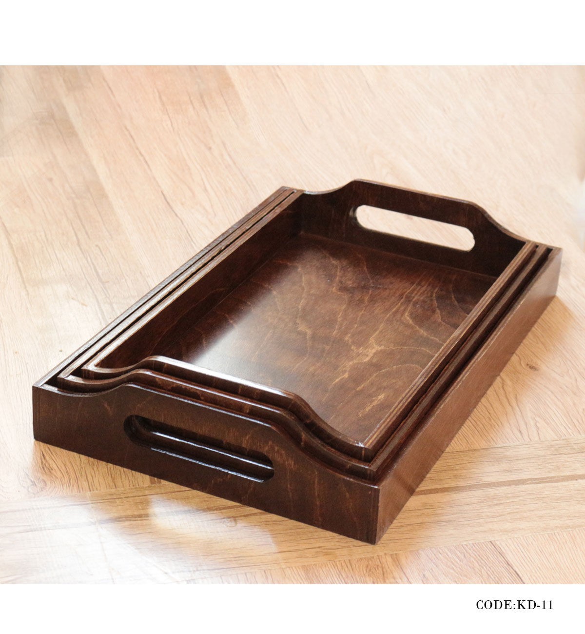 سینی چوبی سه عددی مدل بنفشه