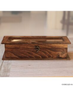 جعبه تی بگ چوبی 3تایی مدل نیلوفر