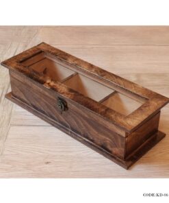 جعبه تی بگ چوبی 3تایی مدل نیلوفر