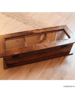 جعبه تی بگ چوبی 3تایی مدل نیلوفر