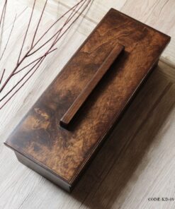 جعبه شکلات چوبی مستطیلی مدل یاس