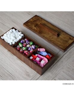 جعبه شکلات چوبی مستطیلی مدل یاس