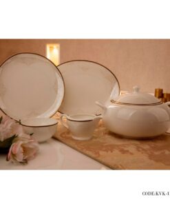 سرویس غذاخوری چینی 157پارچه 24 نفره مدل کاج