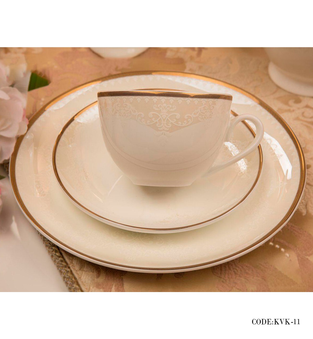 سرویس غذاخوری چینی 157پارچه 24 نفره مدل کاج