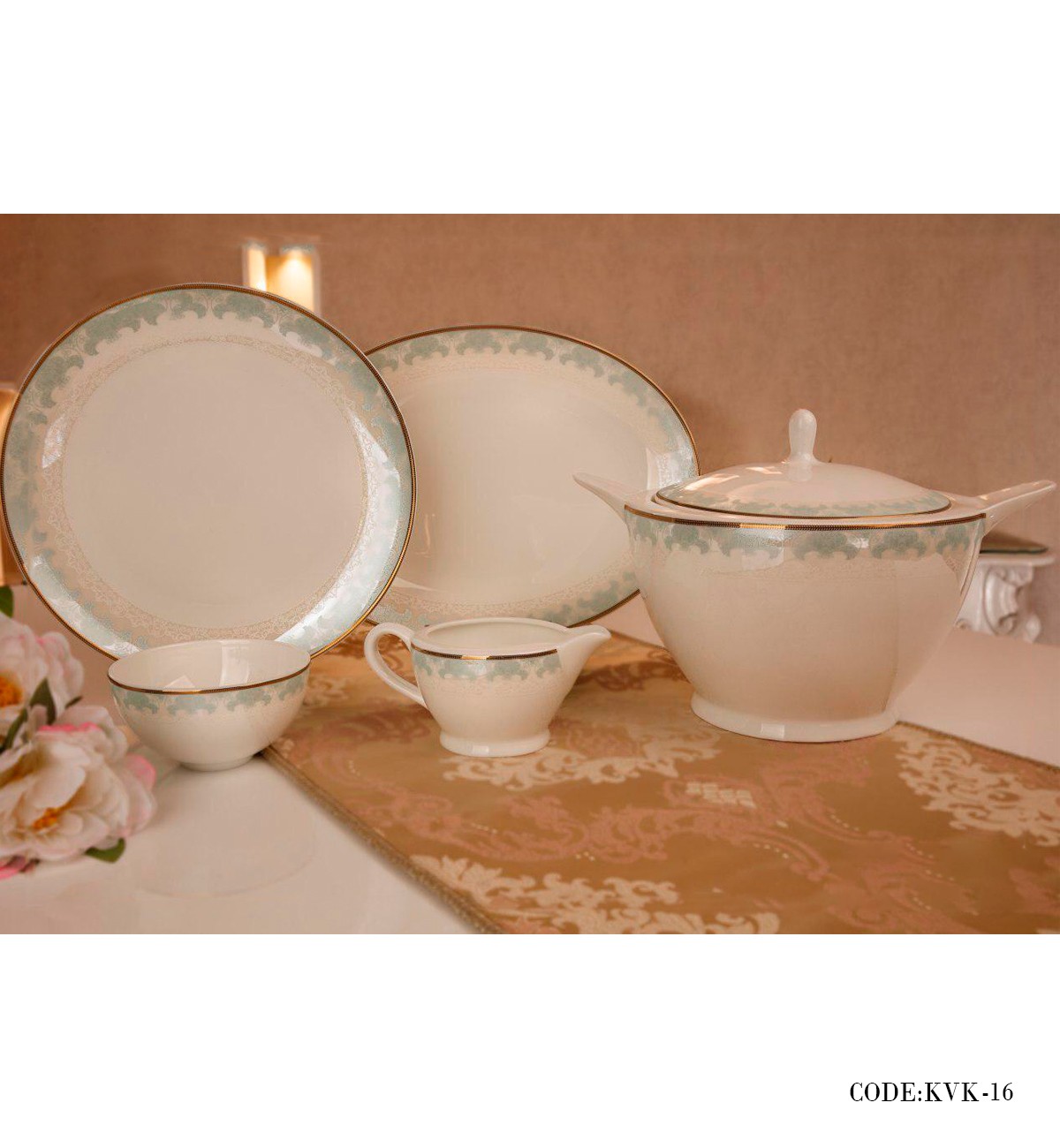 سرویس غذاخوری چینی 24 نفره 157 پارچه مدل نخل