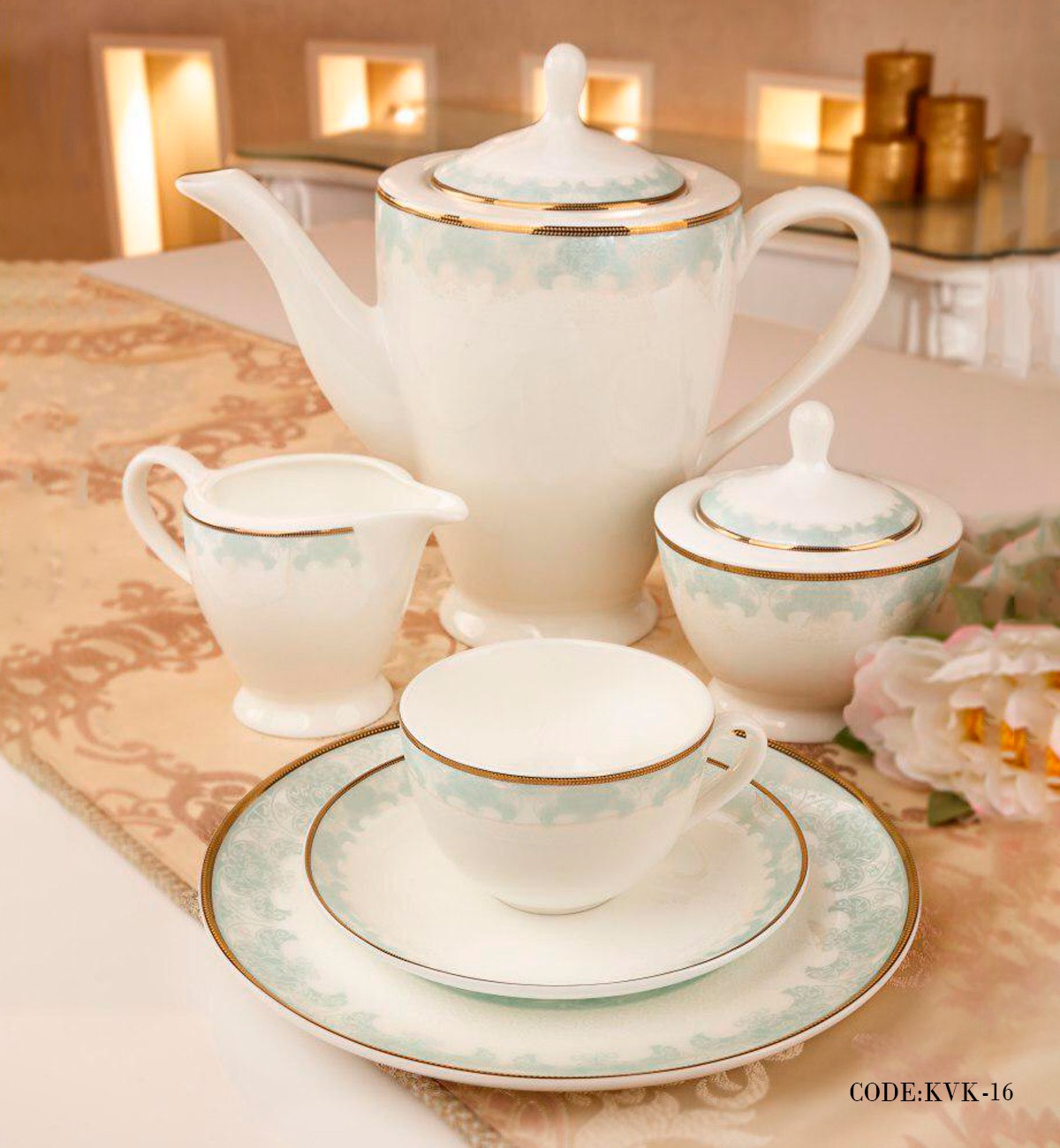 سرویس غذاخوری چینی 24 نفره 157 پارچه مدل نخل