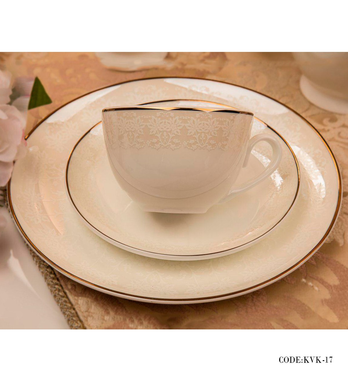 سرویس غذاخوری چینی 157 پارچه 24 نفره مدل نارون