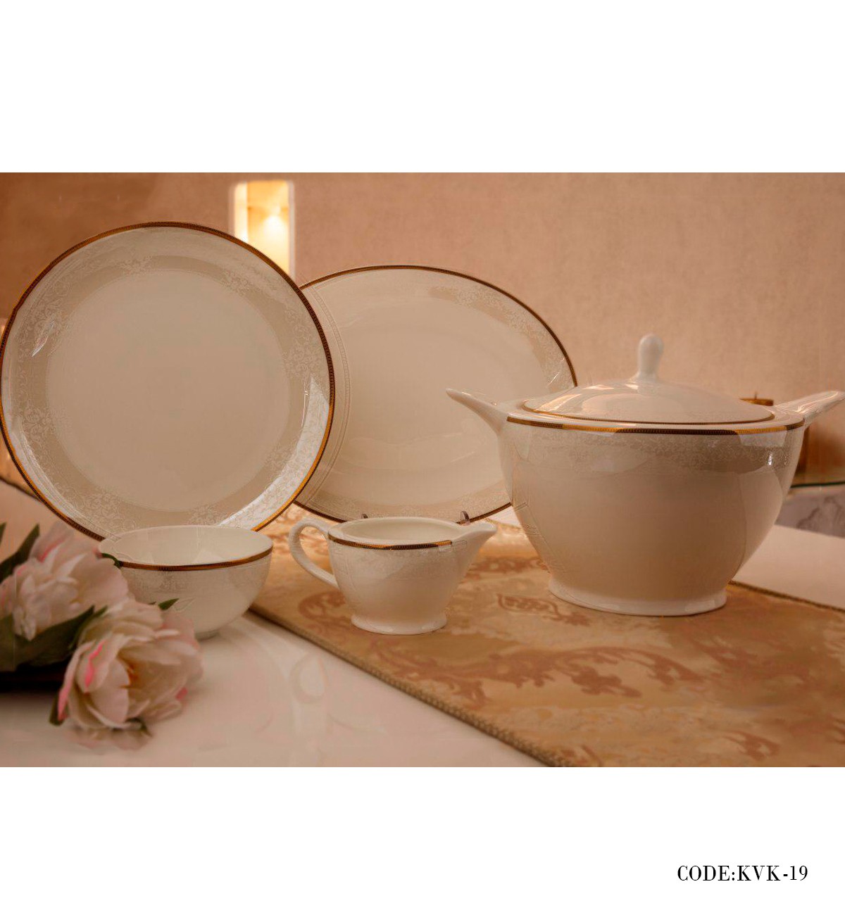 سرویس چینی غذاخوری 157 پارچه 24 نفره مدل توسکا