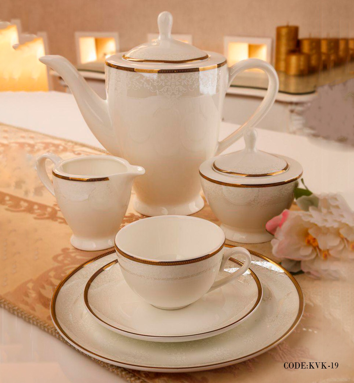 سرویس چینی غذاخوری 157 پارچه 24 نفره مدل توسکا