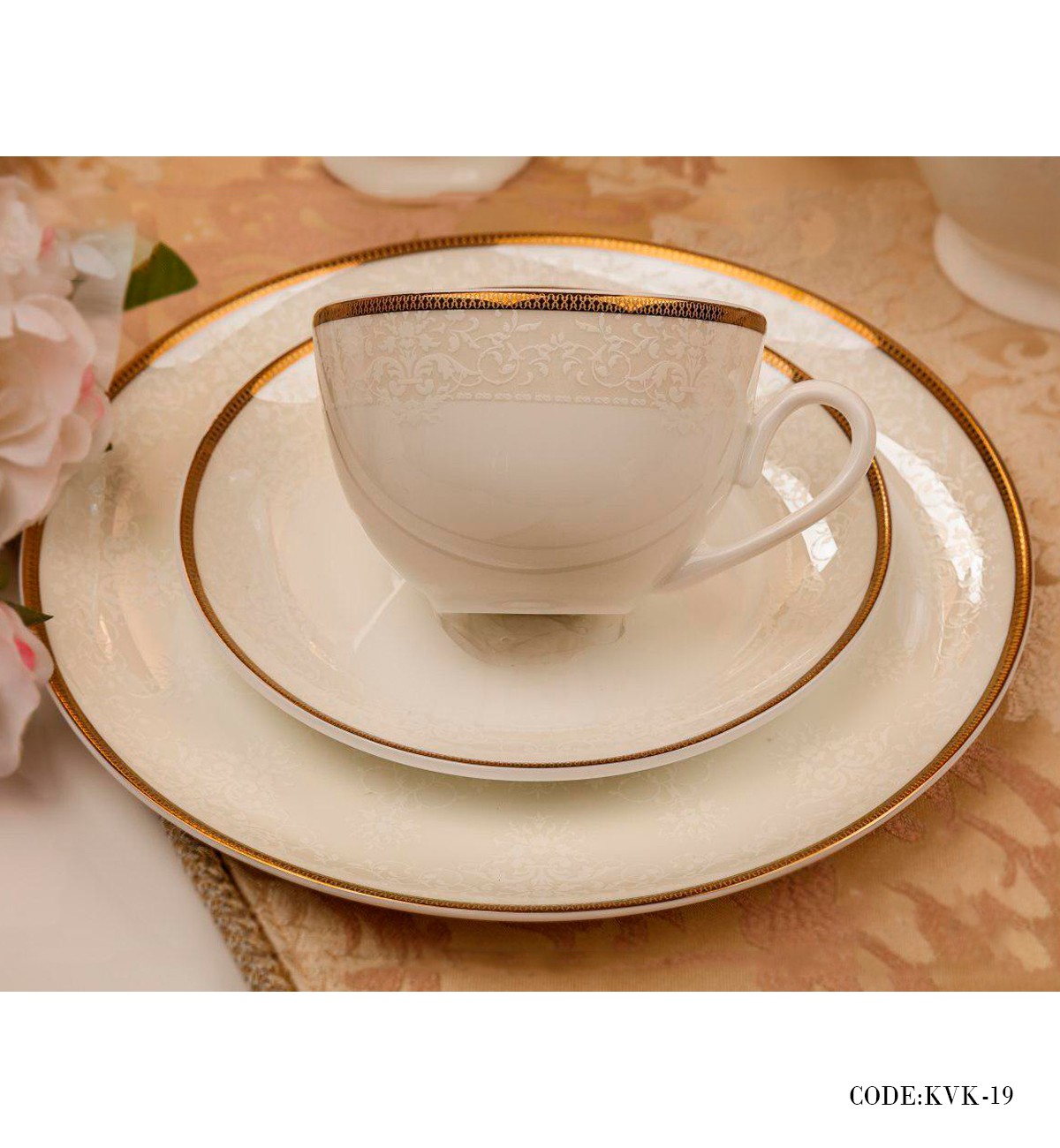 سرویس چینی غذاخوری 157 پارچه 24 نفره مدل توسکا