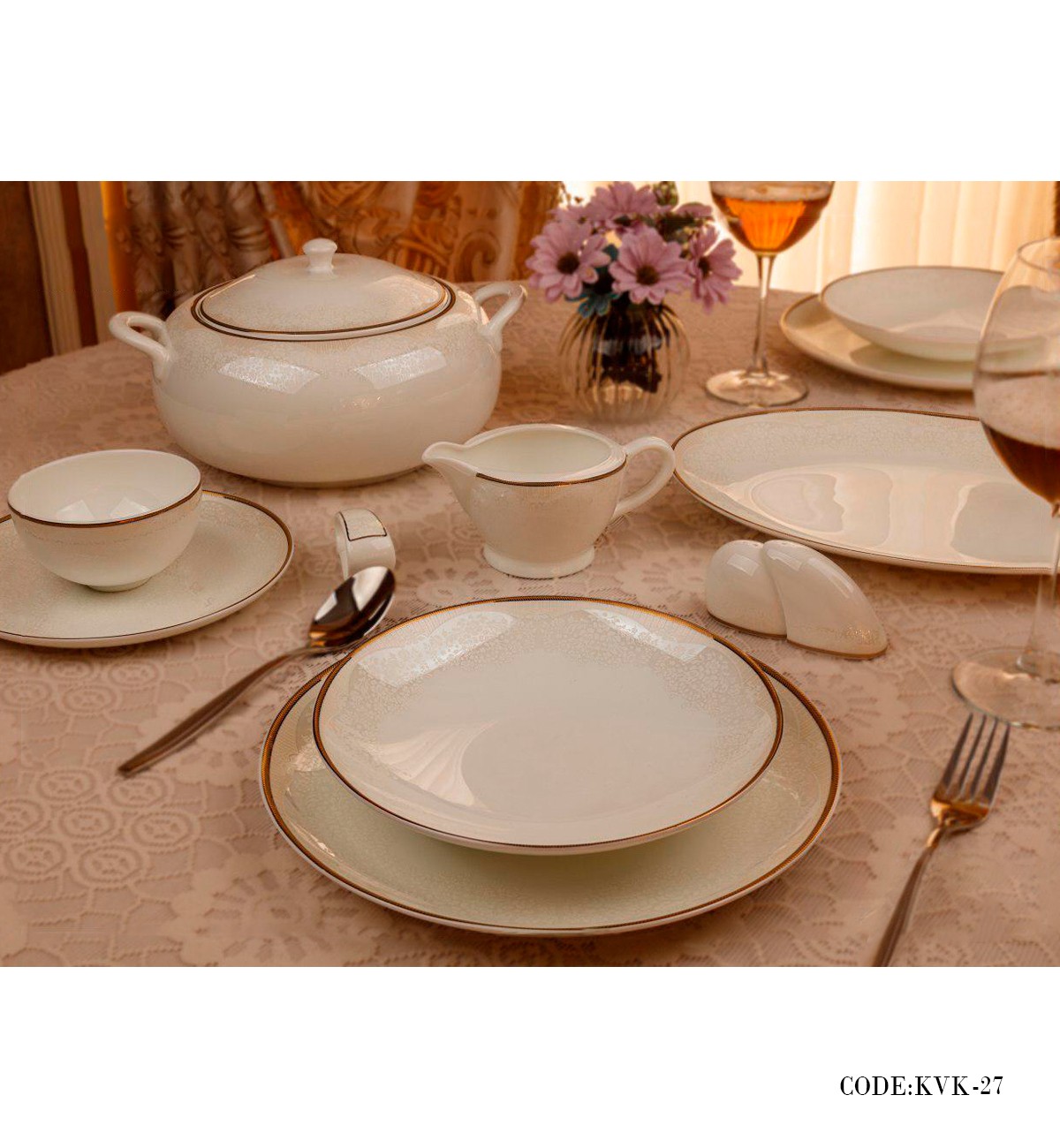 سرویس غذاخوری بن چاینا 24 نفره 157 پارچه مدل راش