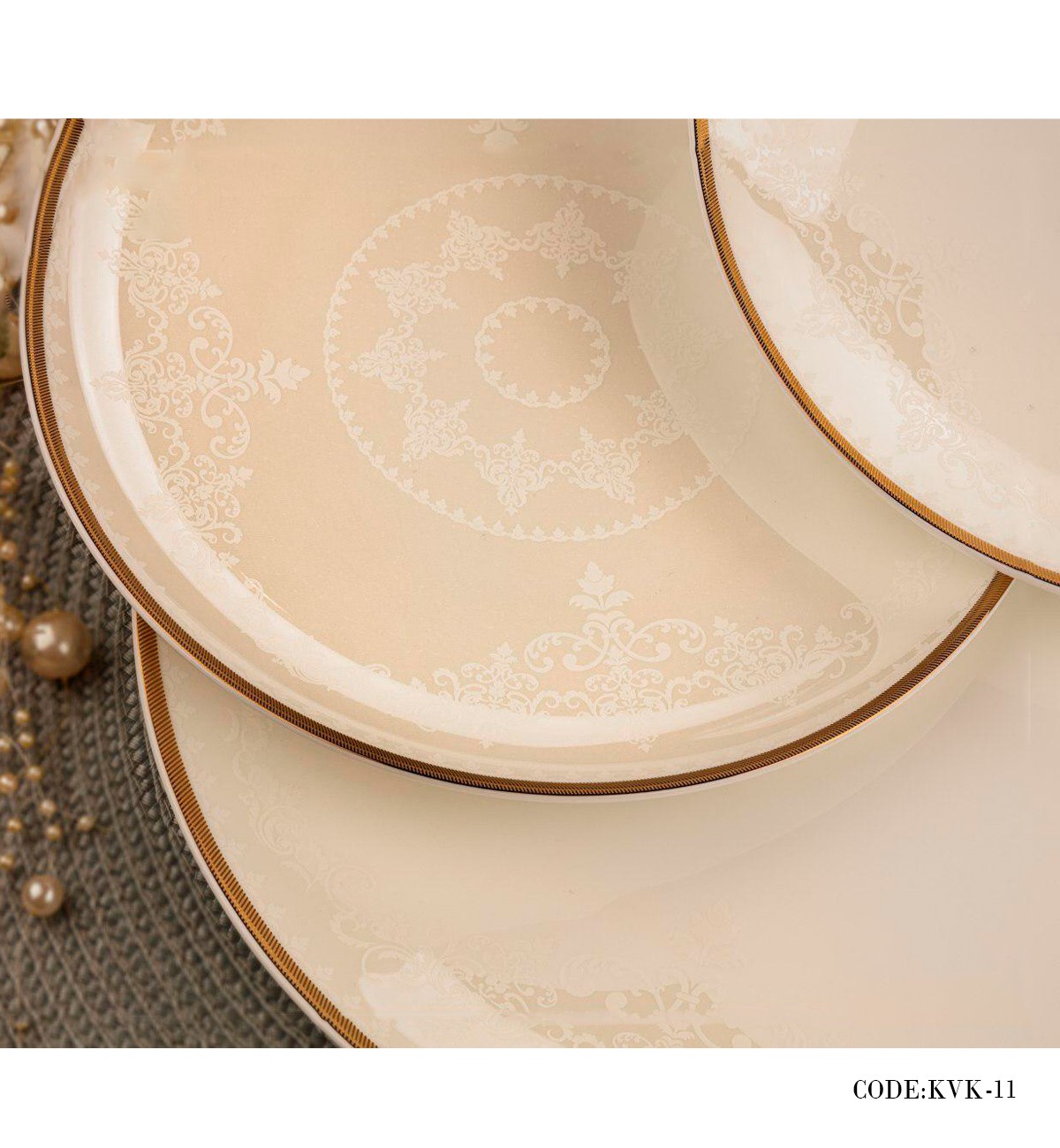 سرویس غذاخوری چینی 18 نفره مدل کاج