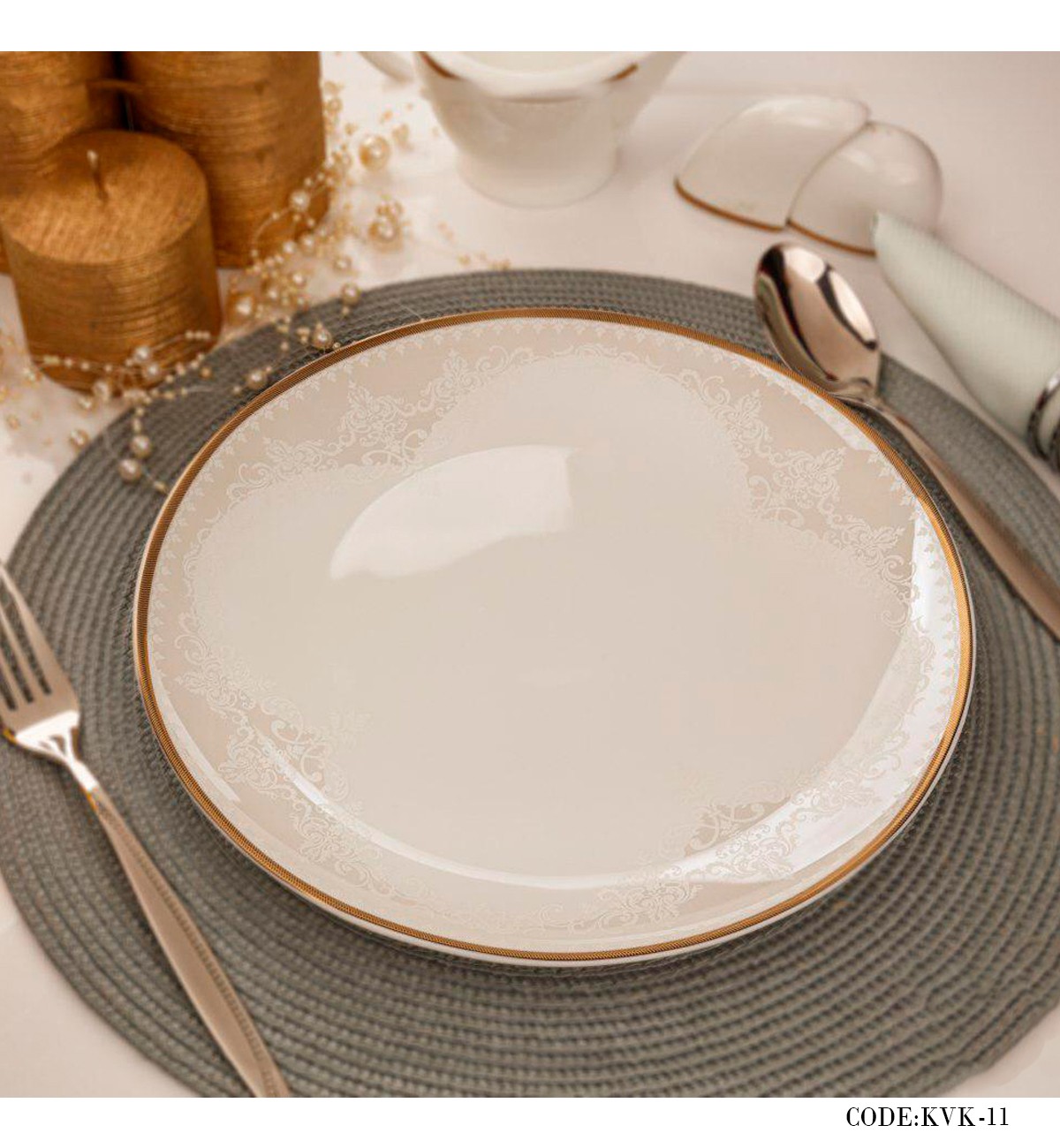 سرویس غذاخوری چینی 18 نفره مدل کاج