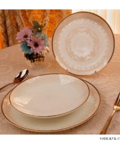 سرویس چینی غذاخوری 18 نفره 133 پارچه مدل بید