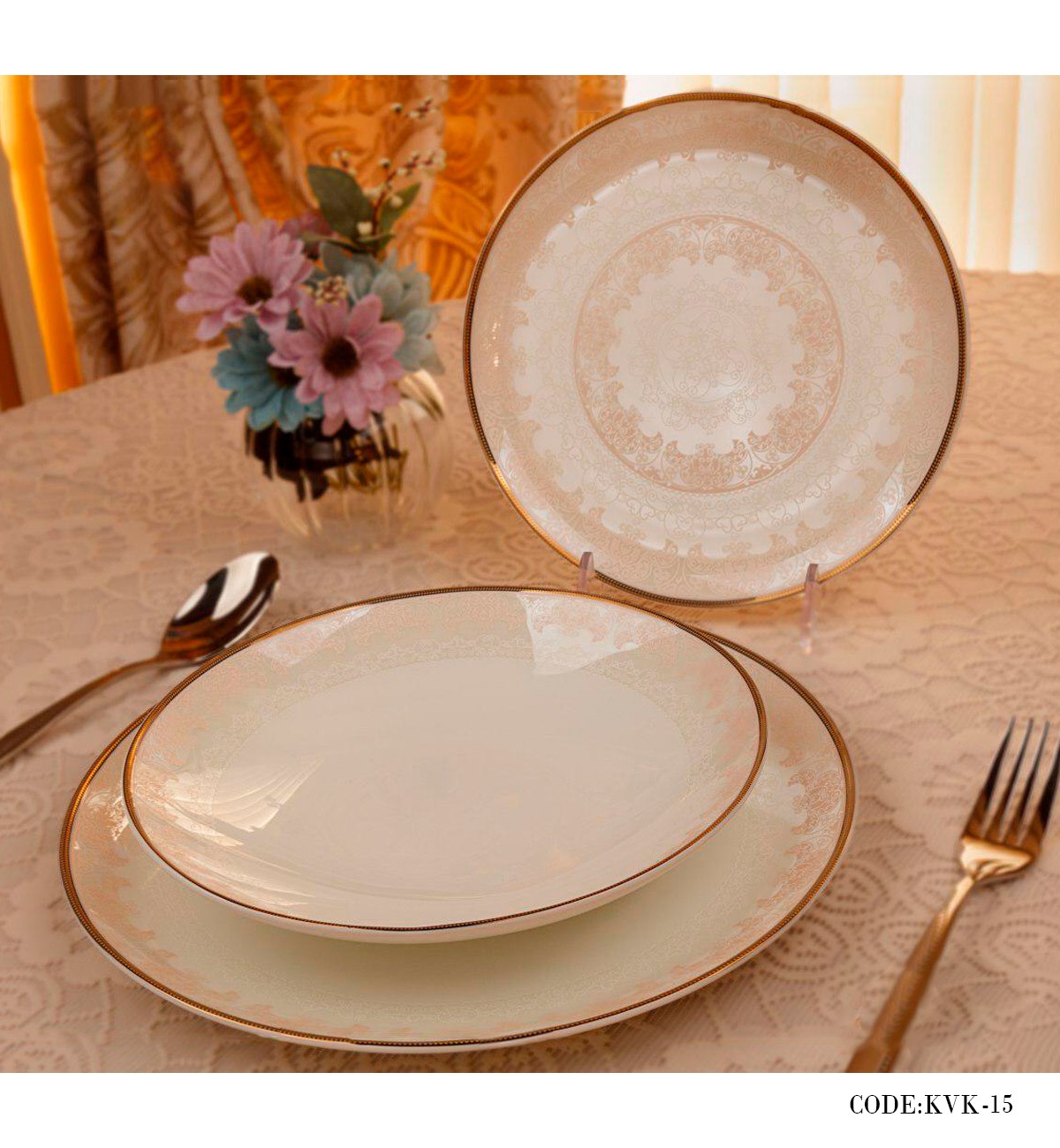 سرویس چینی غذاخوری 18 نفره 133 پارچه مدل بید