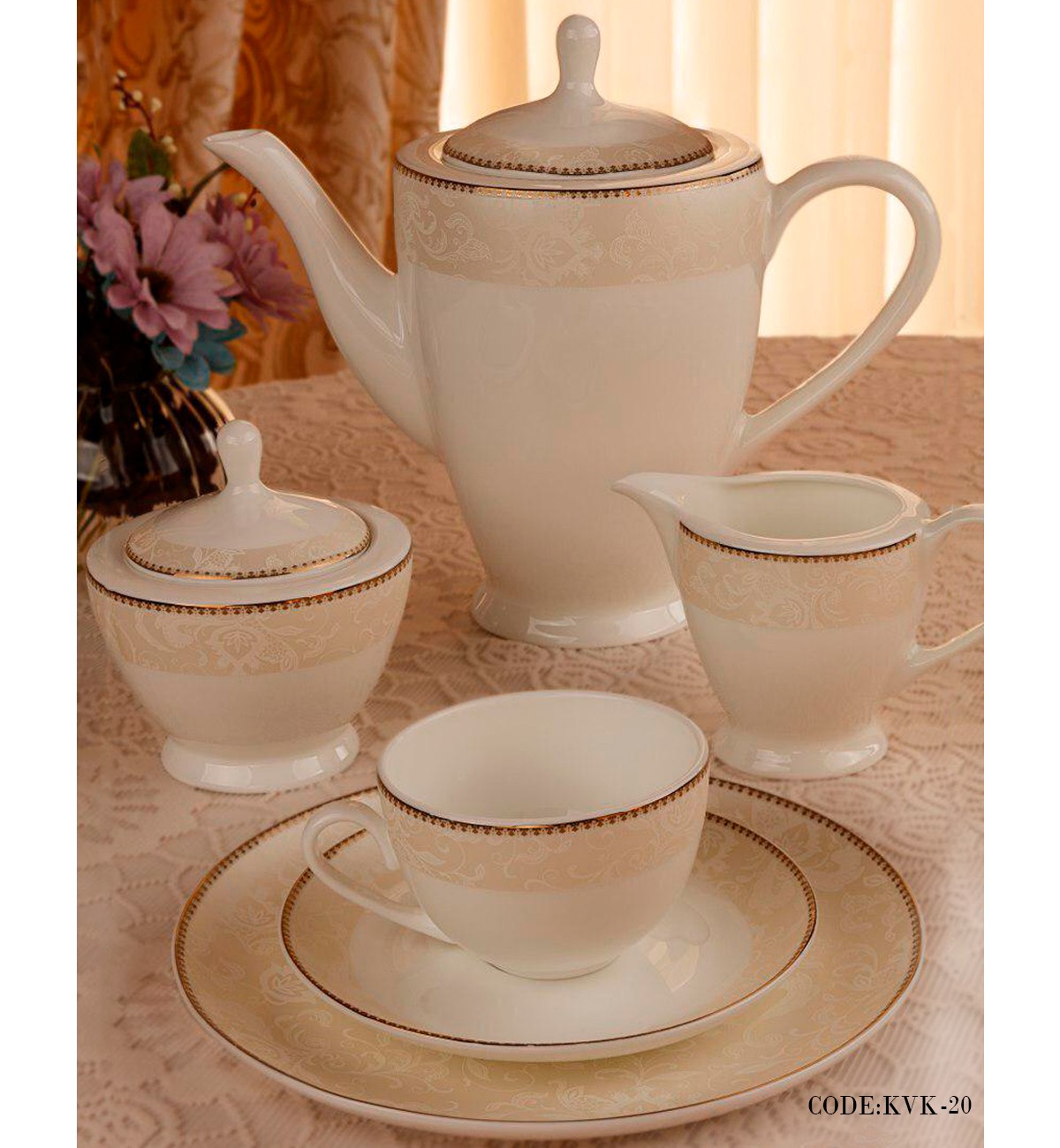 سرویس غذاخوری چینی 18 نفره مدل بلوط