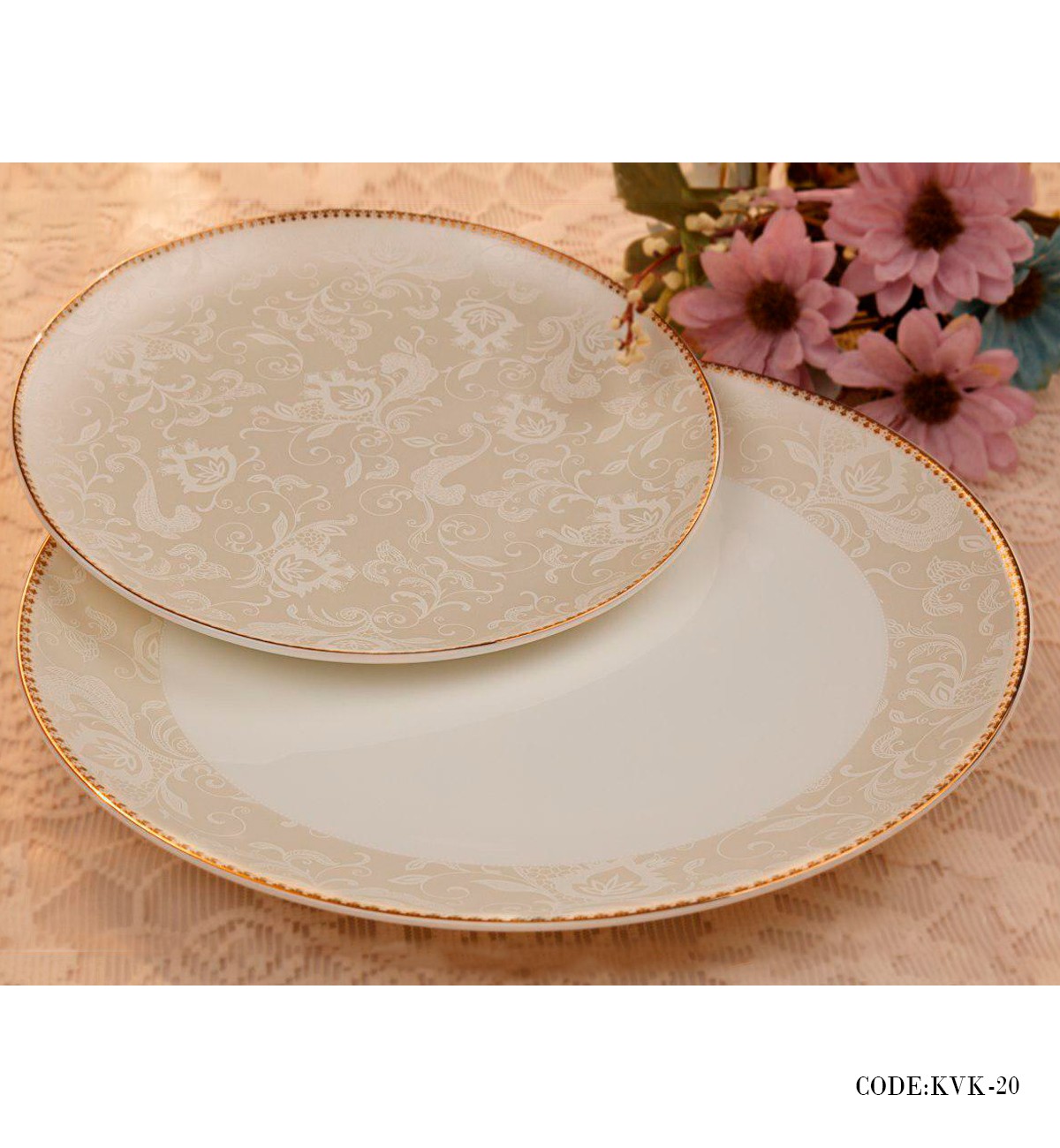 سرویس غذاخوری چینی 18 نفره مدل بلوط