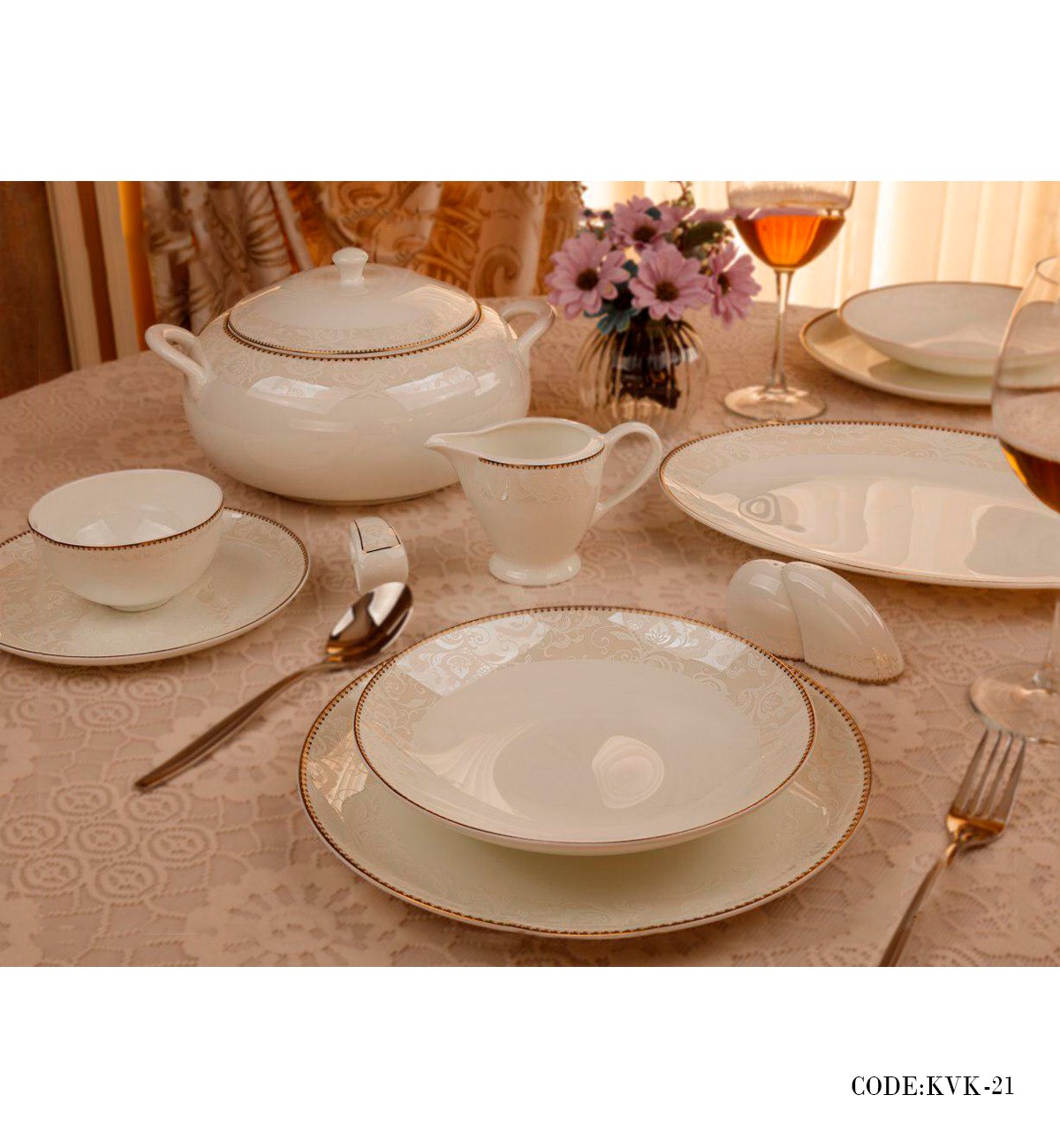 سرویس چینی غذاخوری 18 نفره مدل سپیدار