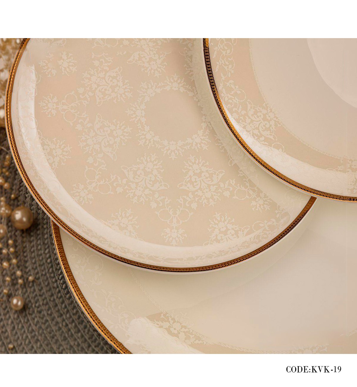 سرویس بشقاب بن چینی 18 پارچه 6 نفره مدل توسکا