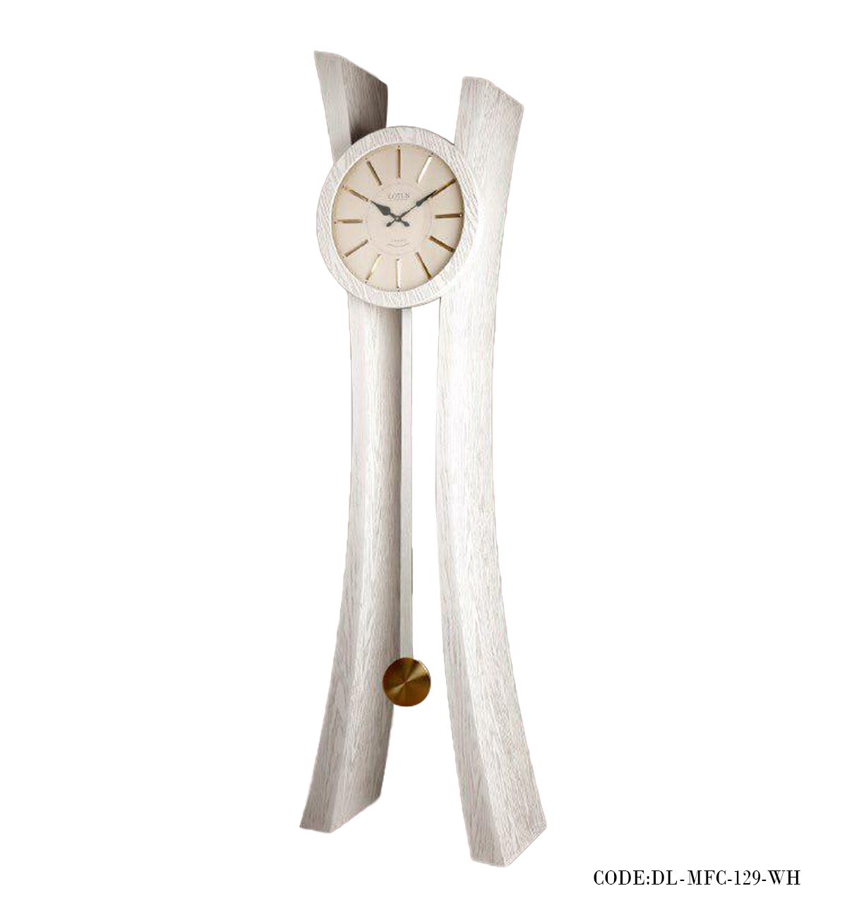ساعت ایستاده چوبی مدل MFC رنگ سفید