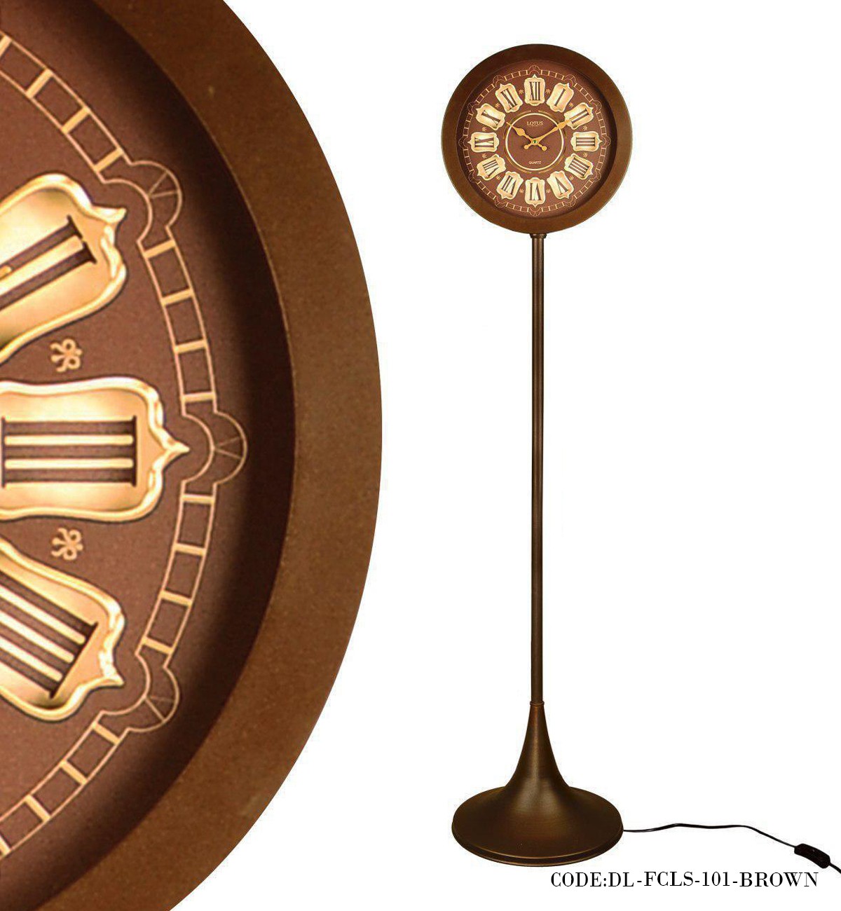 ساعت کنار سالنی آباژوری مدل FCLS قهوه ای