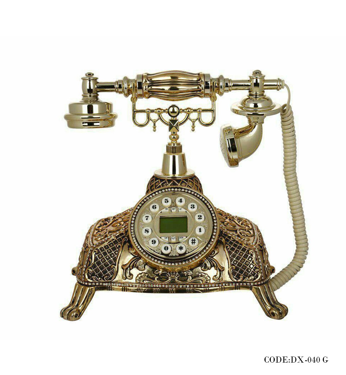 تلفن رومیزی کلاسیک دکمه ای گلد مدل 040G